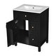 preview thumbnail 48 of 53, GDFStudio - Cielo 24" Bathroom Vanity with Ceramic Sink, 2 Soft Close Drawers, Door & Storage Racks