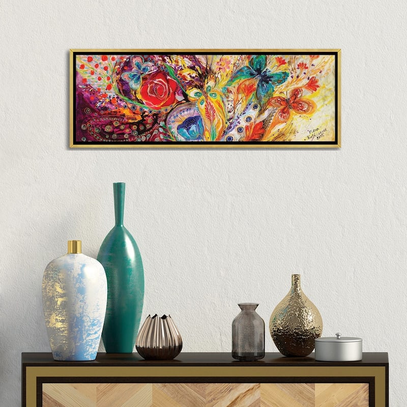 iCanvas "The Flowers And Butterflies" by Elena Kotliarker Framed Canvas Print