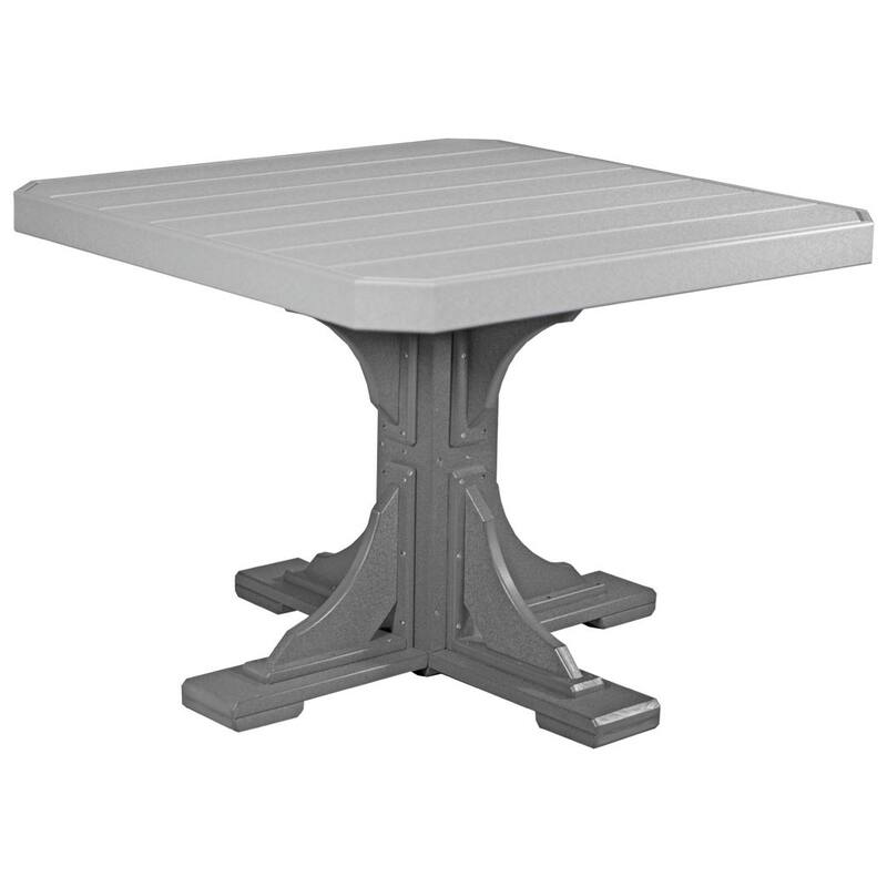 Poly Lumber Square Table - Dining Height - Dove Grey & Slate