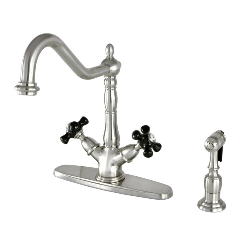 Kingston Brass Duchess 1.8 GPM Standard Kitchen Faucet - Includes Side - Brushed Nickel