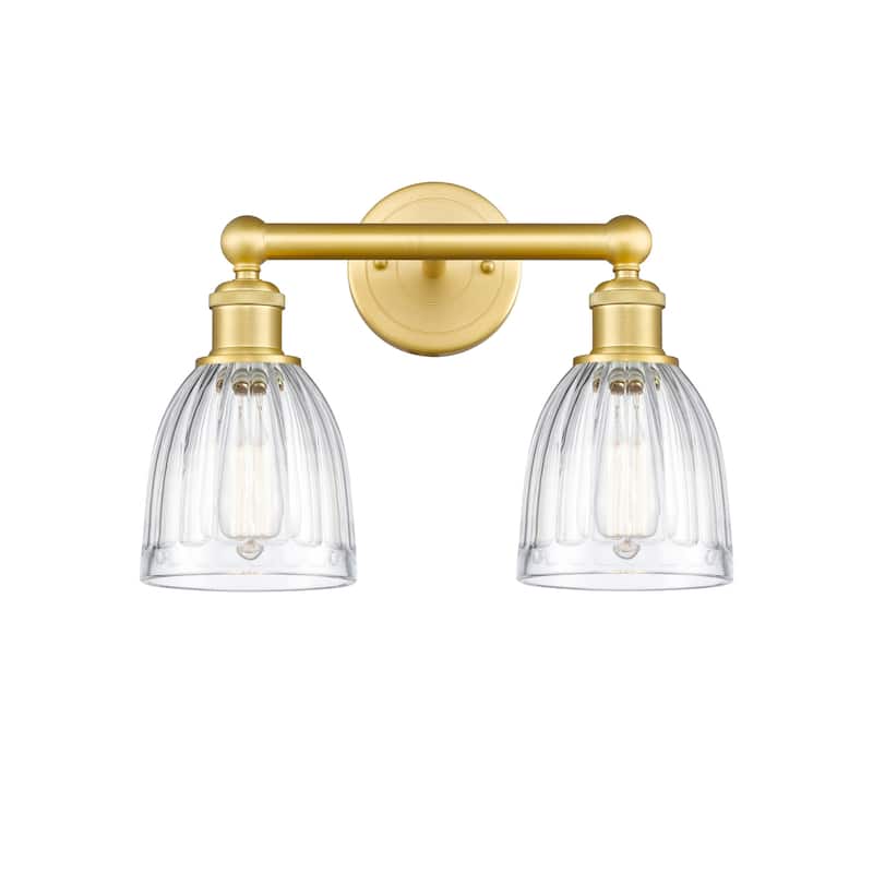 Innovations Lighting 616-2W-12-15 Brookfield Vanity Brookfield 2 Light - Satin Gold / Clear