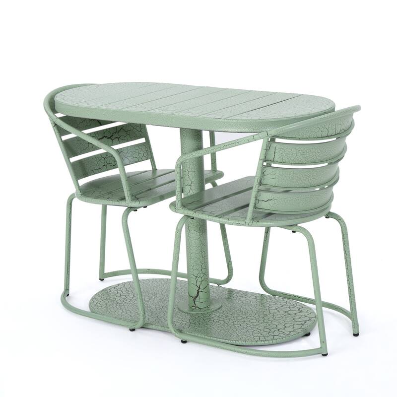 Roomfitters 3-Piece Bistro Set, Outdoor Metal Patio Table and Chairs for Balcony, Garden or Porch