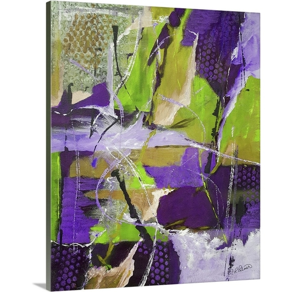 "Rough And Tumble Lime Purple" Canvas Wall Art