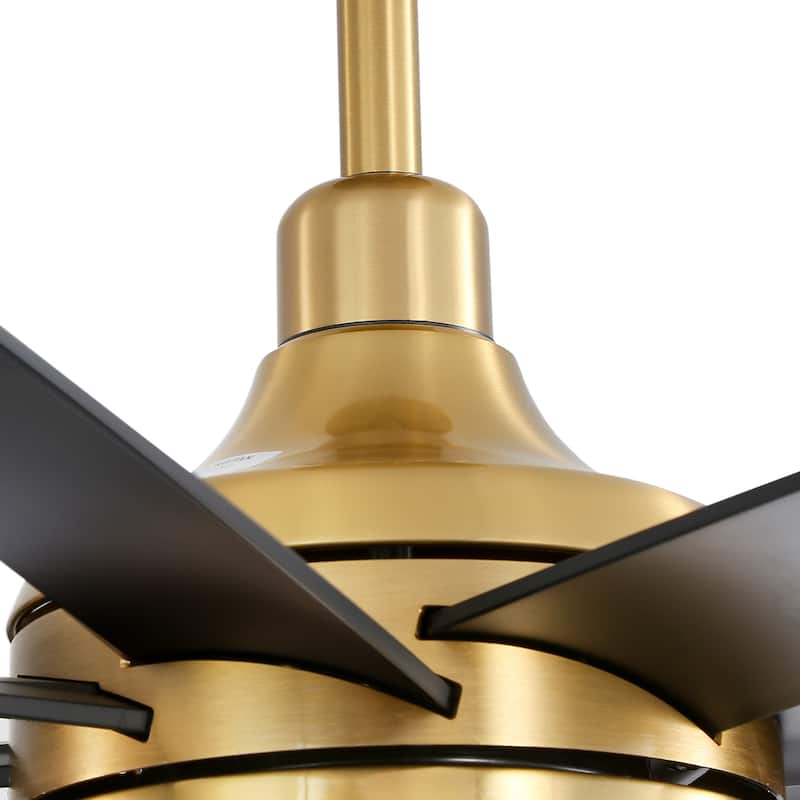 72-in Gold Large Indoor Ceiling Fan with Light Remote (8-Blade)