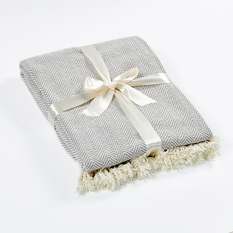 Extra Cozy Chevron Knit Throw Super Soft Knitted Blanket for Couch