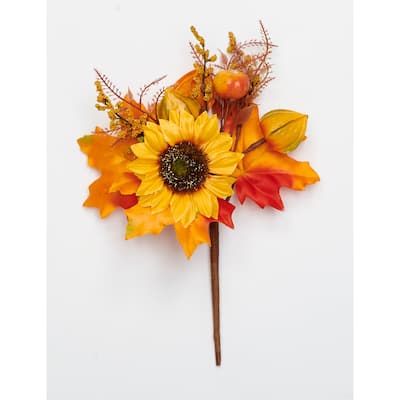 10" Sunflower & Lantern Spray, Set of 3