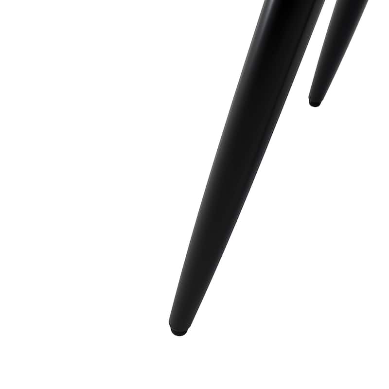 Set of 2 Modern PU Leather Dining Chairs with Thick Cushions & Metal Legs, Armless Faux Leather Side Chairs for Kitchen