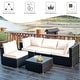 preview thumbnail 25 of 61, Costway 5PCS Patio Rattan Furniture Set Cushioned Sofa & Chair Coffee