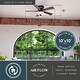 preview thumbnail 3 of 12, Lisbon 42 in. Low Profile Flush Mount Ceiling Fan, Reversible Brown-Black Hickory Blades, LED Light Kit, Pull Chain, White Shade