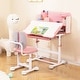 preview thumbnail 6 of 28, Costway Kid’s Study Desk & Chair Set with Tilt Desktop, Pen Holder & - See Details