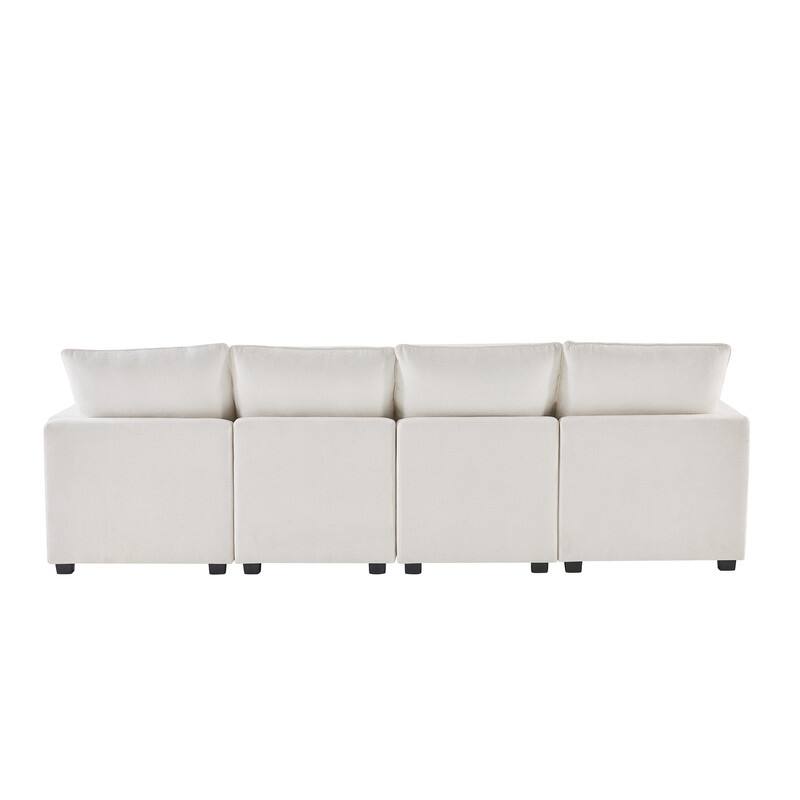 Modern Chenille Multi-Seat Sectional Sofa