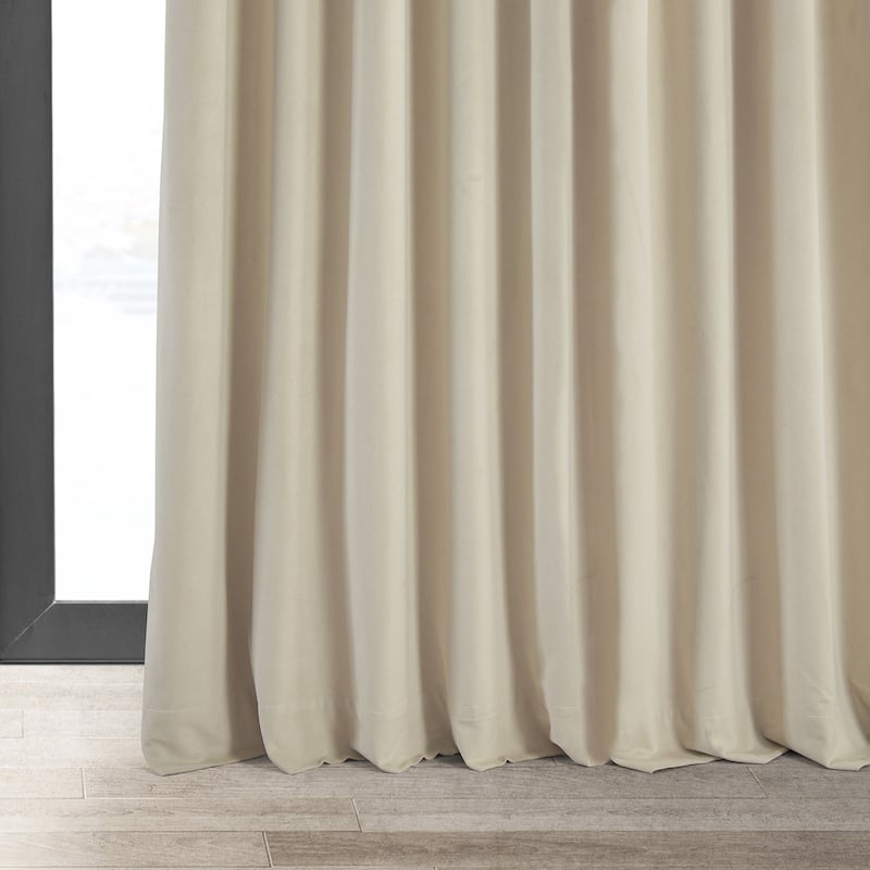 Exclusive Fabrics Signature Extra Wide Blackout Velvet Curtains (1 Panel) - Luxurious Blackout Drapes for Opulent Home Décor