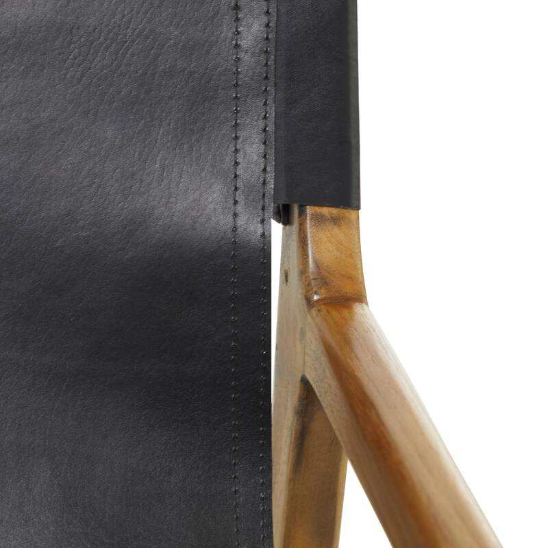 Leather Living Room Accent Chair with Armrests - Brown or Black - Roche River Decor