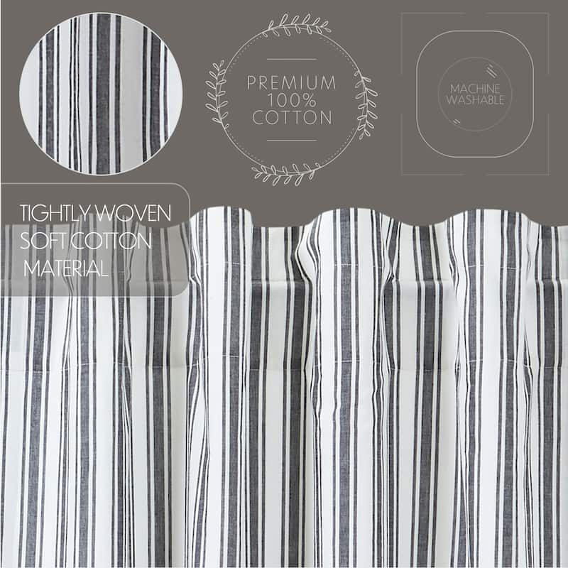 Sawyer Mill Black Ticking Stripe Valance 16x60 - M
