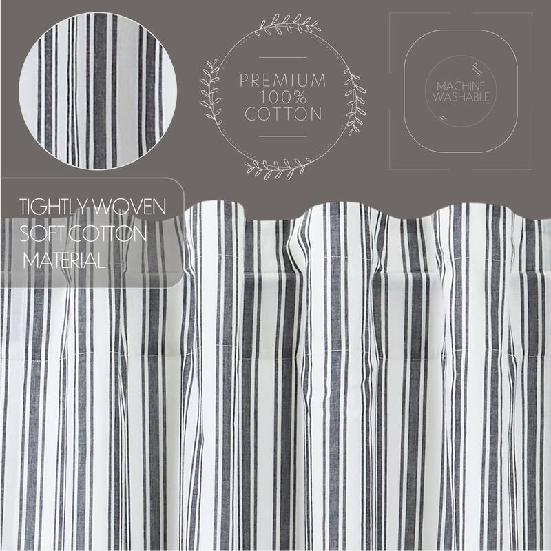 Sawyer Mill Black Ticking Stripe Valance 16x72 - M