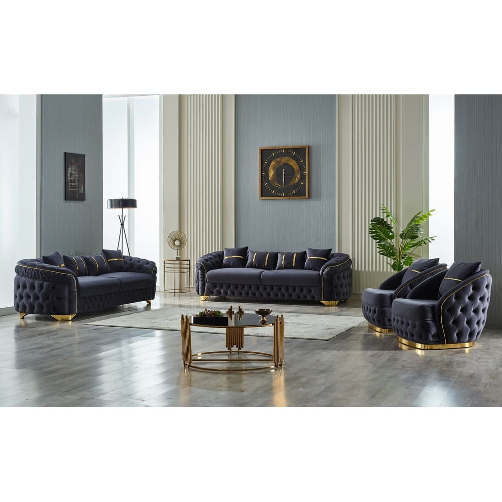 Arzeno 4 Pieces Living Room Sets 2 Sofa 2 Chair
