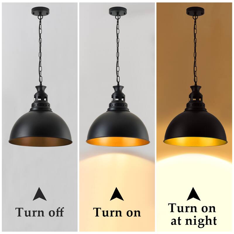 1-Light Industrial Pendant Light for Bedroom Dining Room Kitchen Island