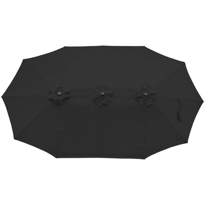 15' Outdoor Patio Market Umbrella with Hand Crank