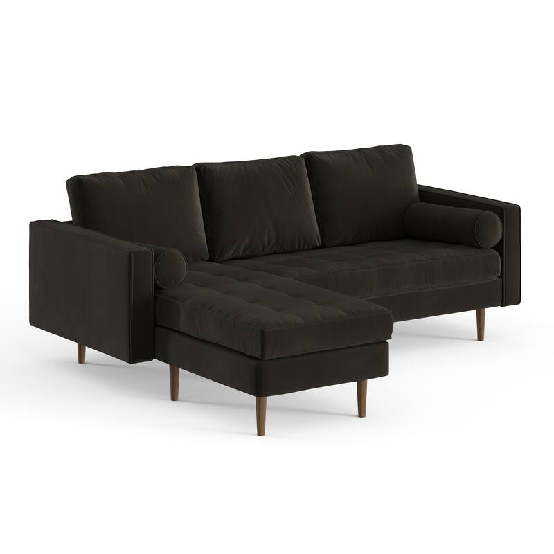 Bloomfield Performance Velvet Reversible Sectional - Smoke Grey Velvet