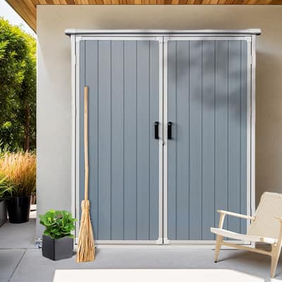 5 x 3FT Waterproof Resin Shed for Outdoor Storage, Lockable Doors - 5x3FT