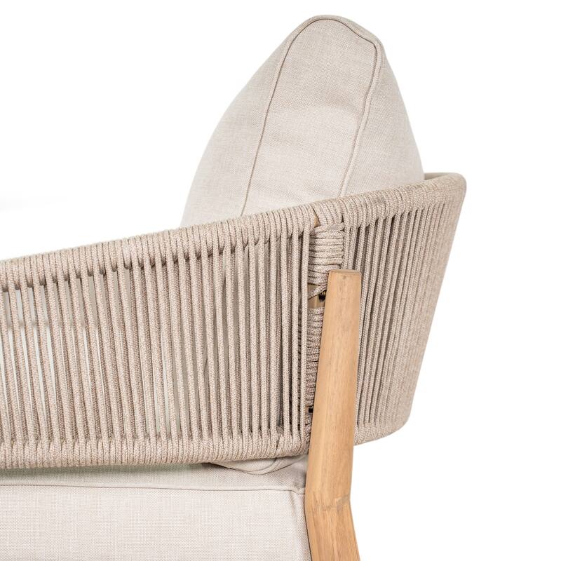Christopher Knight Home - Lukas Rustic Acacia Patio Club Chair with Rope（Set of 2）.