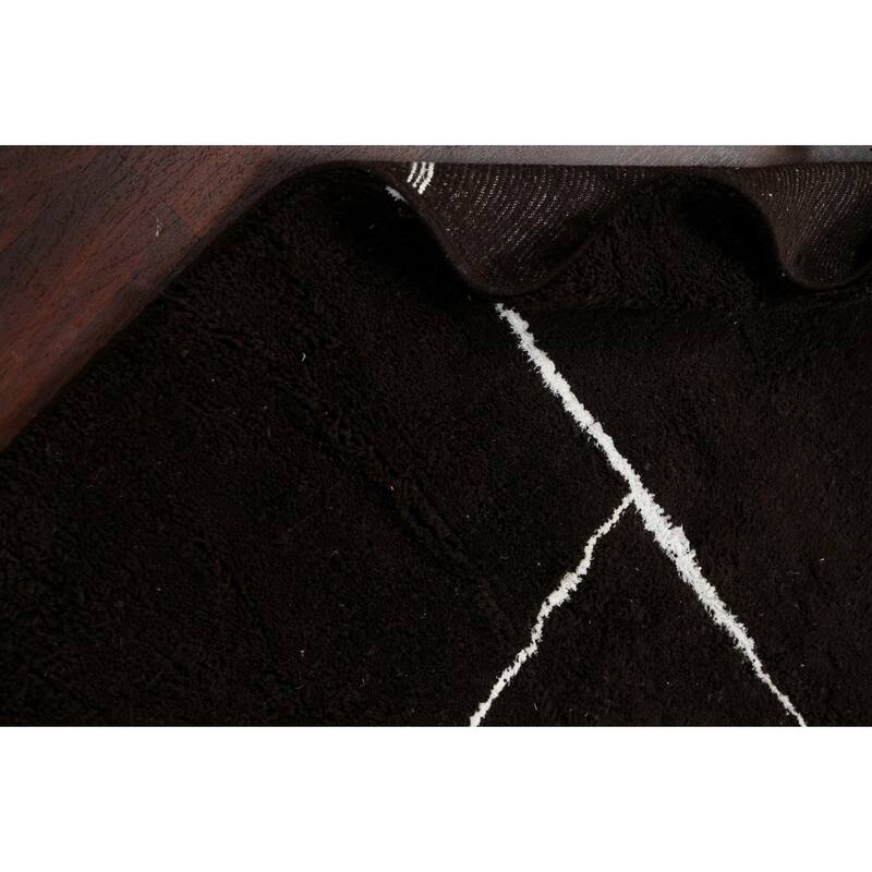 Modern Moroccan Oriental Area Rug Wool Hand-knotted Office Carpet - 5'3" x 9'0"