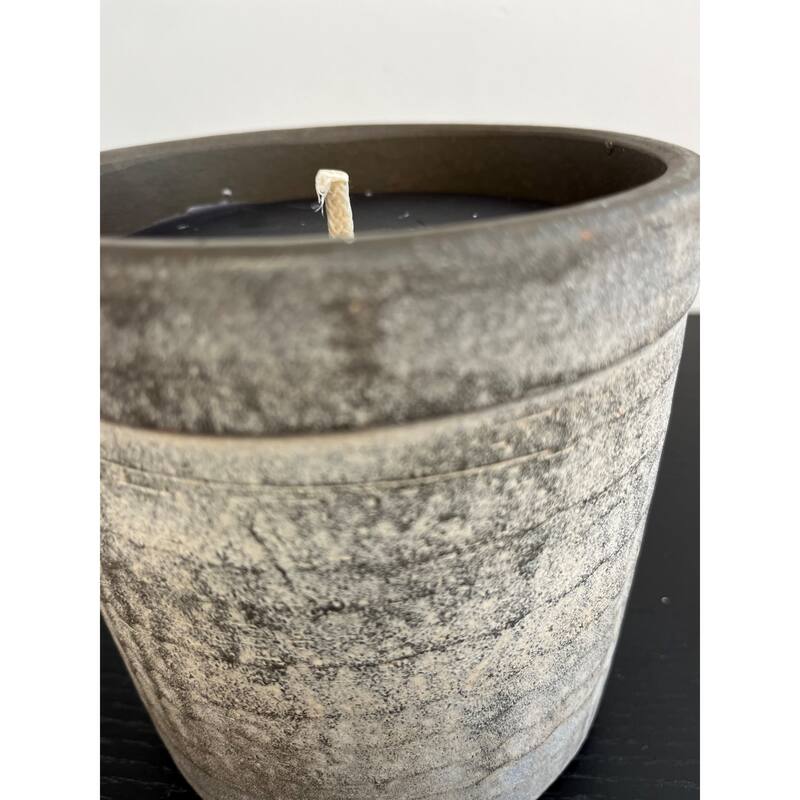 Terracotta Outdoor Round Choco Candle Aged Dia 6" - BROWN