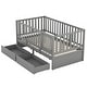preview thumbnail 15 of 19, Twin Size Daybed with Fence Guardrails and 2 Drawers