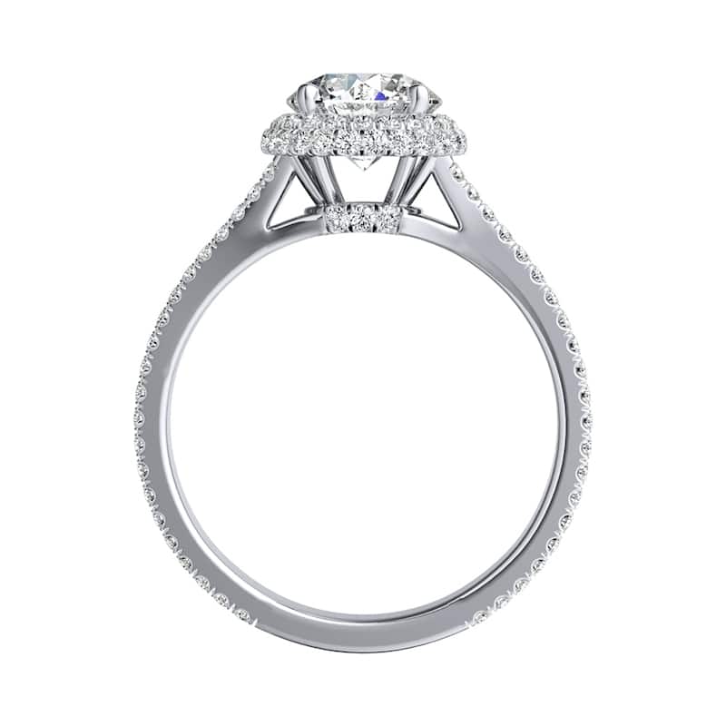 Auriya 14k Gold 1 carat TW Round Halo Diamond Engagement Ring (G-H, VS1-VS2)