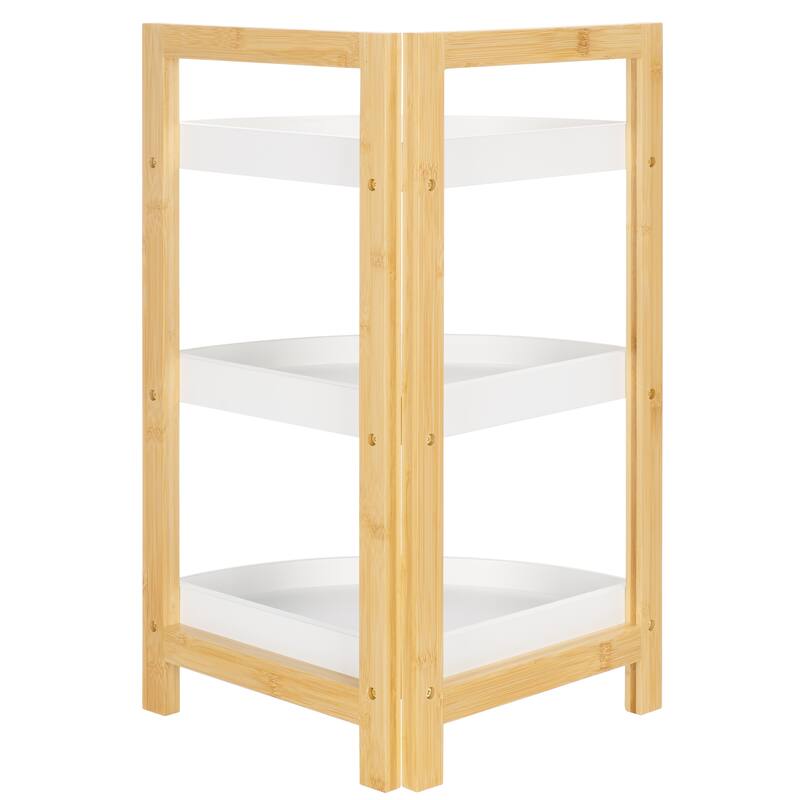 SAFAVIEH Ostilia 3-Tier Corner Storage Shelf - 11.8 In. W x 11.8 In. D x 23.6 In. H - 12Wx12Dx24H