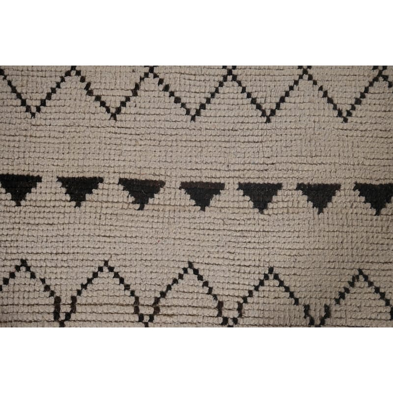 Moroccan Oriental Area Rug Hand-Knotted Wool Carpet - 6'9"x 10'8"