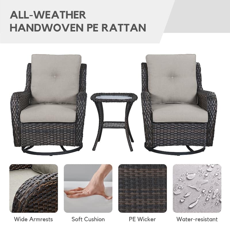 Gymojoy Patio Outdoor Rocking Chair Swivel Lounge Chair