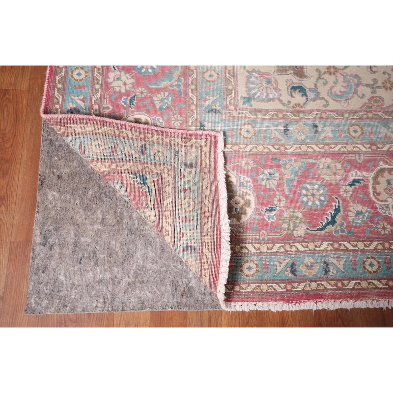 Tabriz Persian Vintage Area Rug Handmade Oriental Wool Carpet - 9'7"x 12'7"