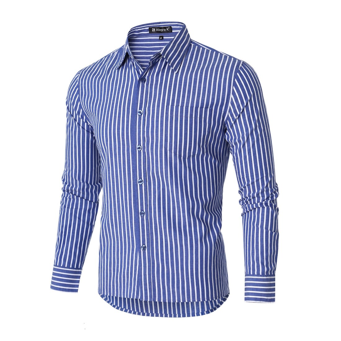 Shop Men Casual Cotton Long Sleeve Button Down Dress Vertical