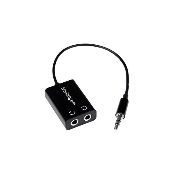 StarTech MUY1MFFADP StarTech.com Black Slim Mini Jack Headphone Splitter Cable Adapter - 3.5mm Male to 2x 3.5mm Female -