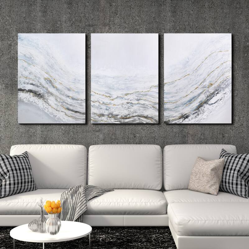 Blizzard Textured Metallic Hand Painted Wall Art by Martin Edwards