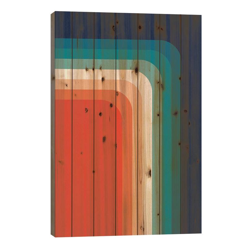 Retro 70s Color Palette III Print On Wood by Alisa Galitsyna - Multi-Color - 26x18x1.5