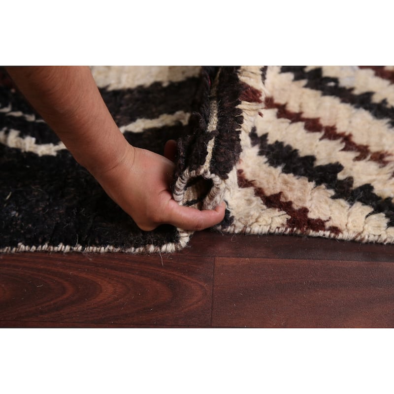 Tribal Geometric Oriental Moroccan Area Rug Hand-knotted Wool Carpet - 9'10" x 13'10"