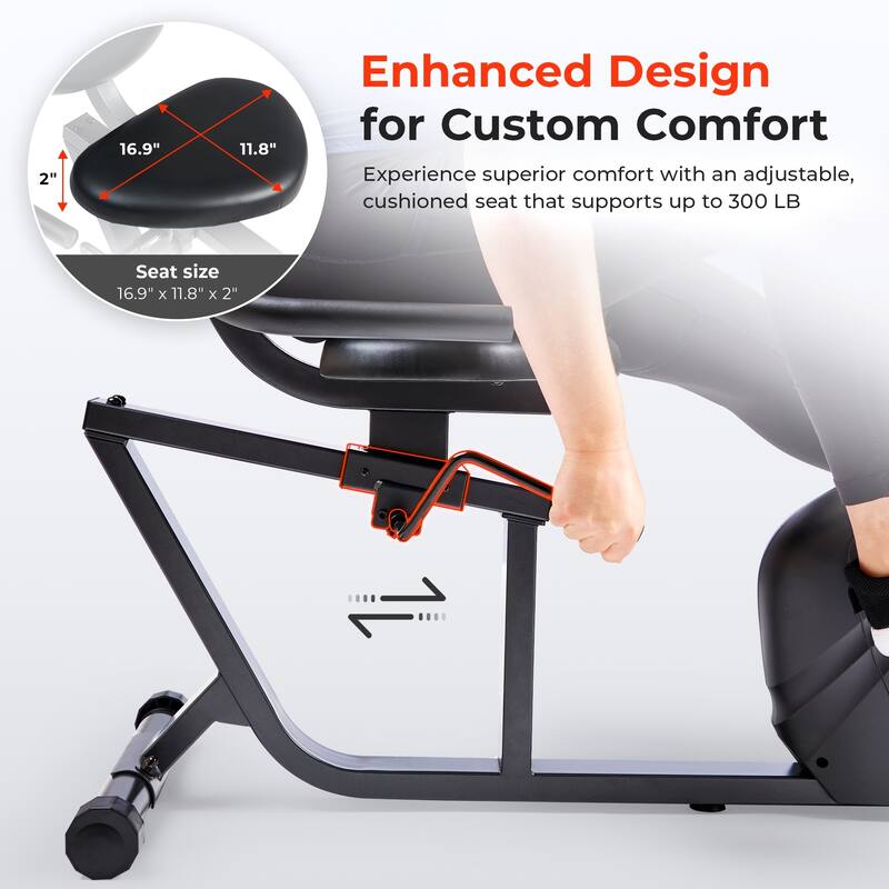 Connected Recumbent Bike RB4616 SMART - Black Gray - 16.9 x 11.8 x 2 inches