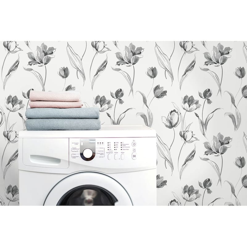 NextWall Tulip Toss Floral Peel and Stick Wallpaper - 20.5 in. W x 18 ft. L