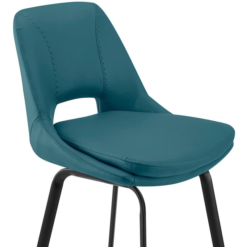 Carise Metal and Faux Leather Bar or Counter Swivel Stool
