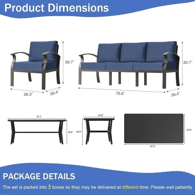 Kullavik Aluminum Outdoor Patio Sectional Sofa Set with Swivel Rocking Chairs and Coffee Table
