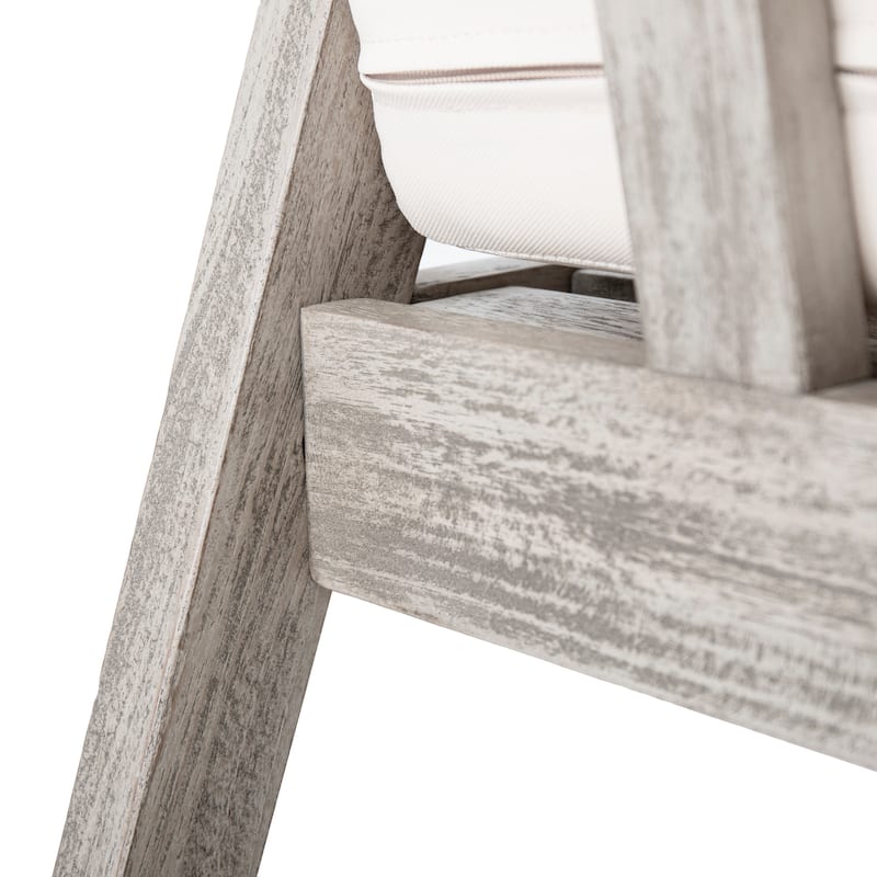Outdoor Acacia Wood Patio Club Chair with Waterproof Thick Cushion
