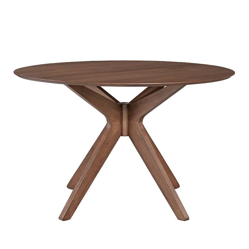 Space Savers Satin Walnut 5 Piece Pedestal Table Set