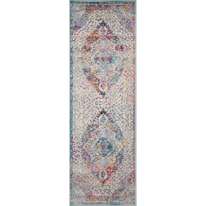 Noori Rug Westfield High-low Rosalee Area Rug - 2'0" x 6'1" - Silver/Teal Green