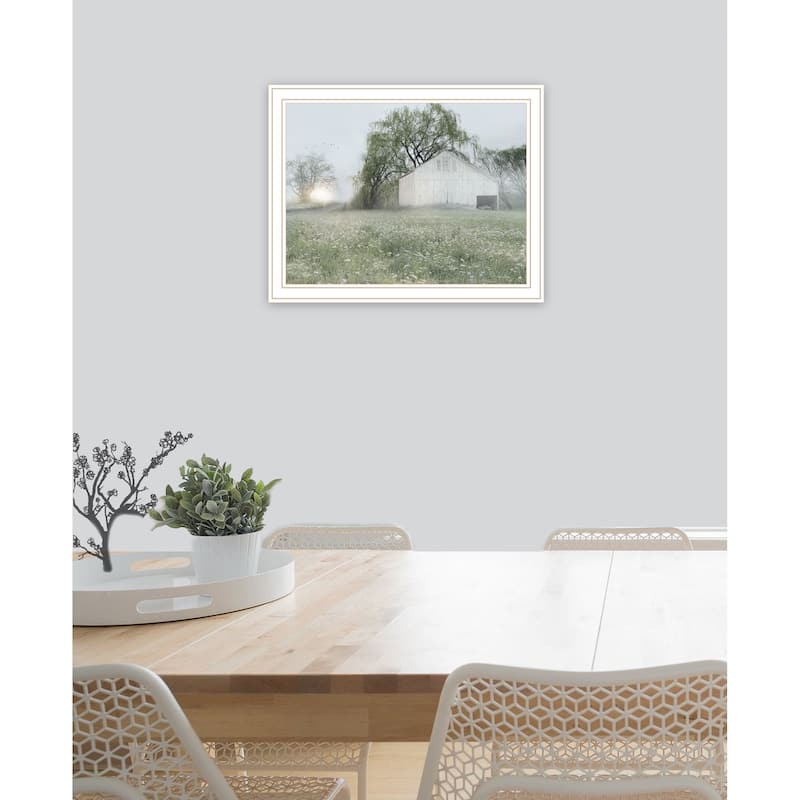 TrendyDecor4U "Green Country Morning" Framed Print Wall Art
