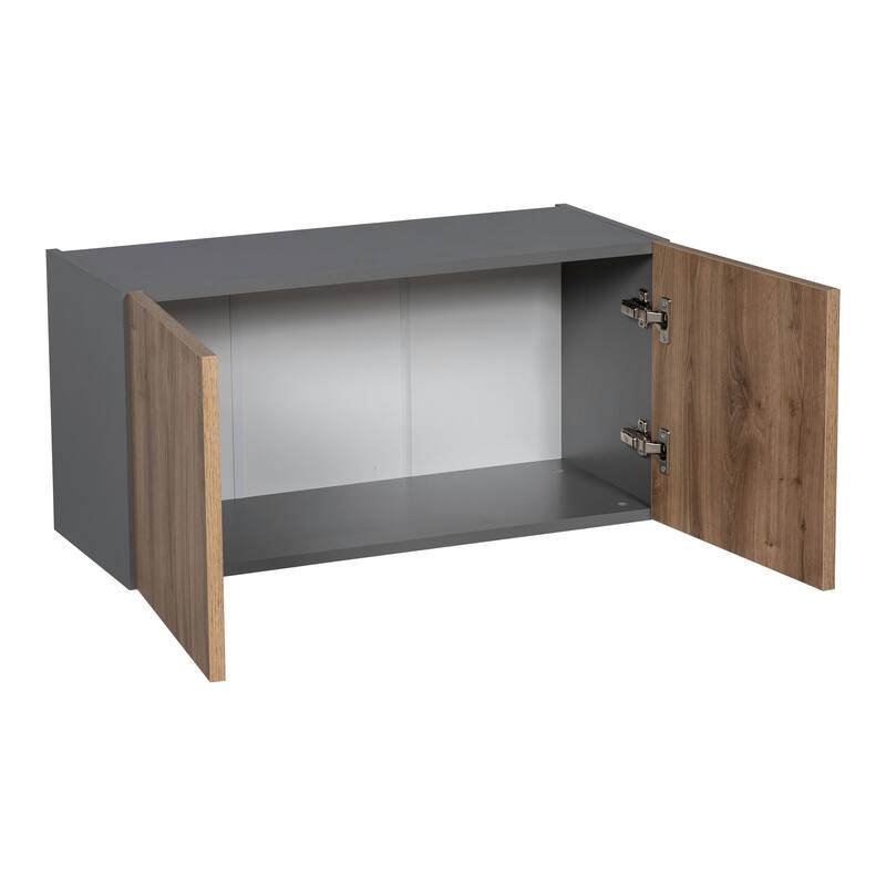 30" x 18" Wall Cabinet-Double Door-Grey - 30 x 18 x 12