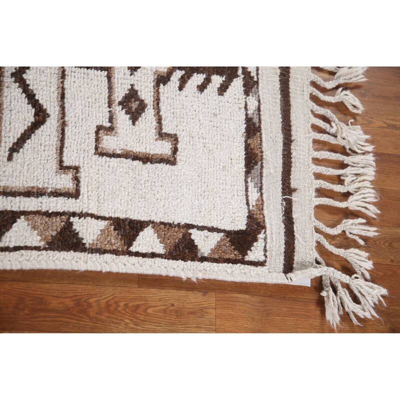 Beige Anatolian Turkish Runner Rug Handmade Tribal Wool Carpet - 2'11"x 12'7"