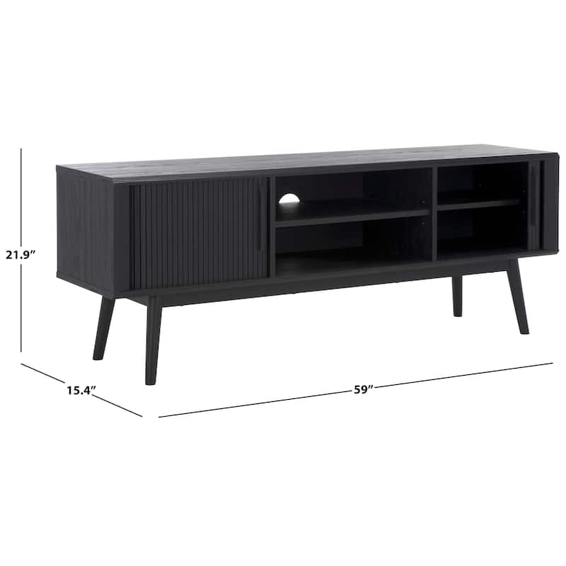 SAFAVIEH Aphra 2-Door 2-Shelf Entertainment Media Stand (Fits up to 65" Flatscreen TV) - 59 in. x 15.4 in. x 21.9 in.