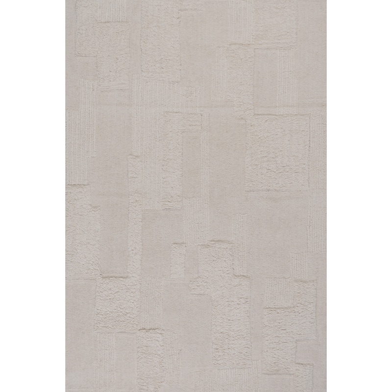 Nuloom Flaviana Modern Solid Wool Area Rug - 9' 6" x 13' 6" - Ivory - Rectangle